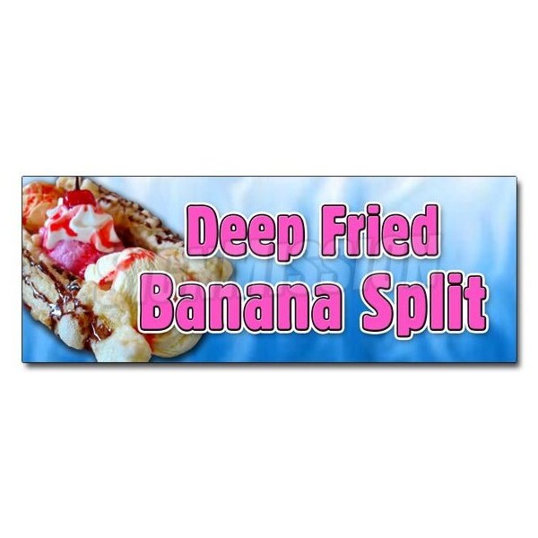 DEEP FRIED BANANA SPLITsticker banana deep batter syrup ice cream, D-36 Deep Fried Banana Split